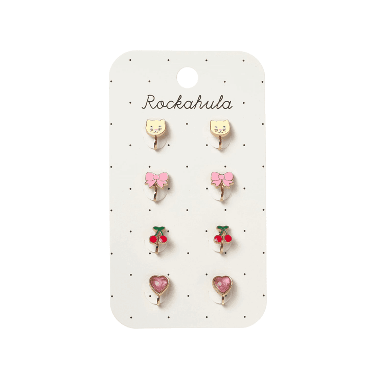 Cute Kitten Clip On Earrings from Rockahula Kids