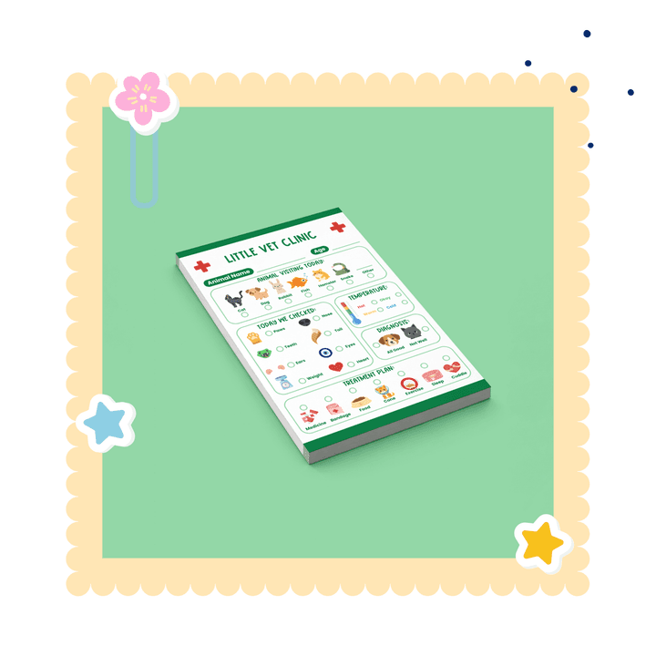 Little Vet Role Play Pad from Pretend Paper Co.
