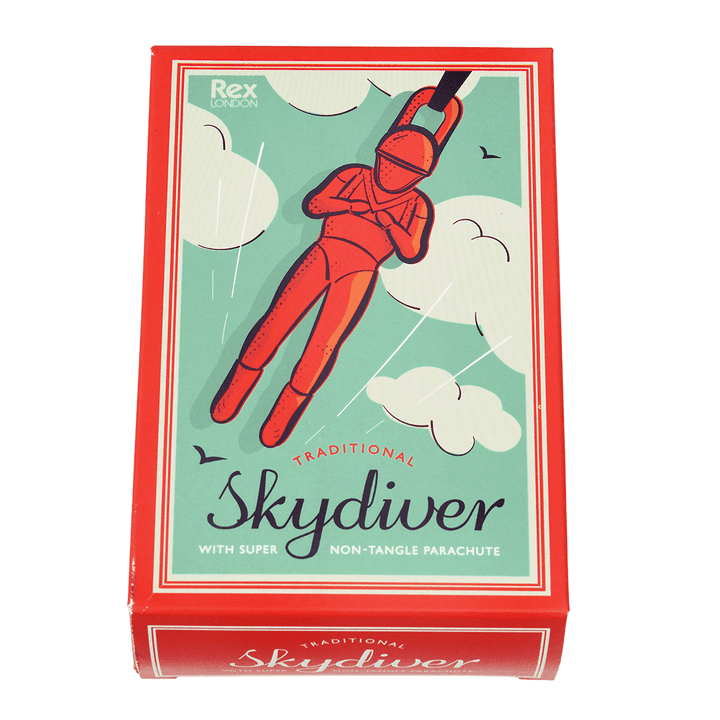Traditional skydiver toy from Rex London